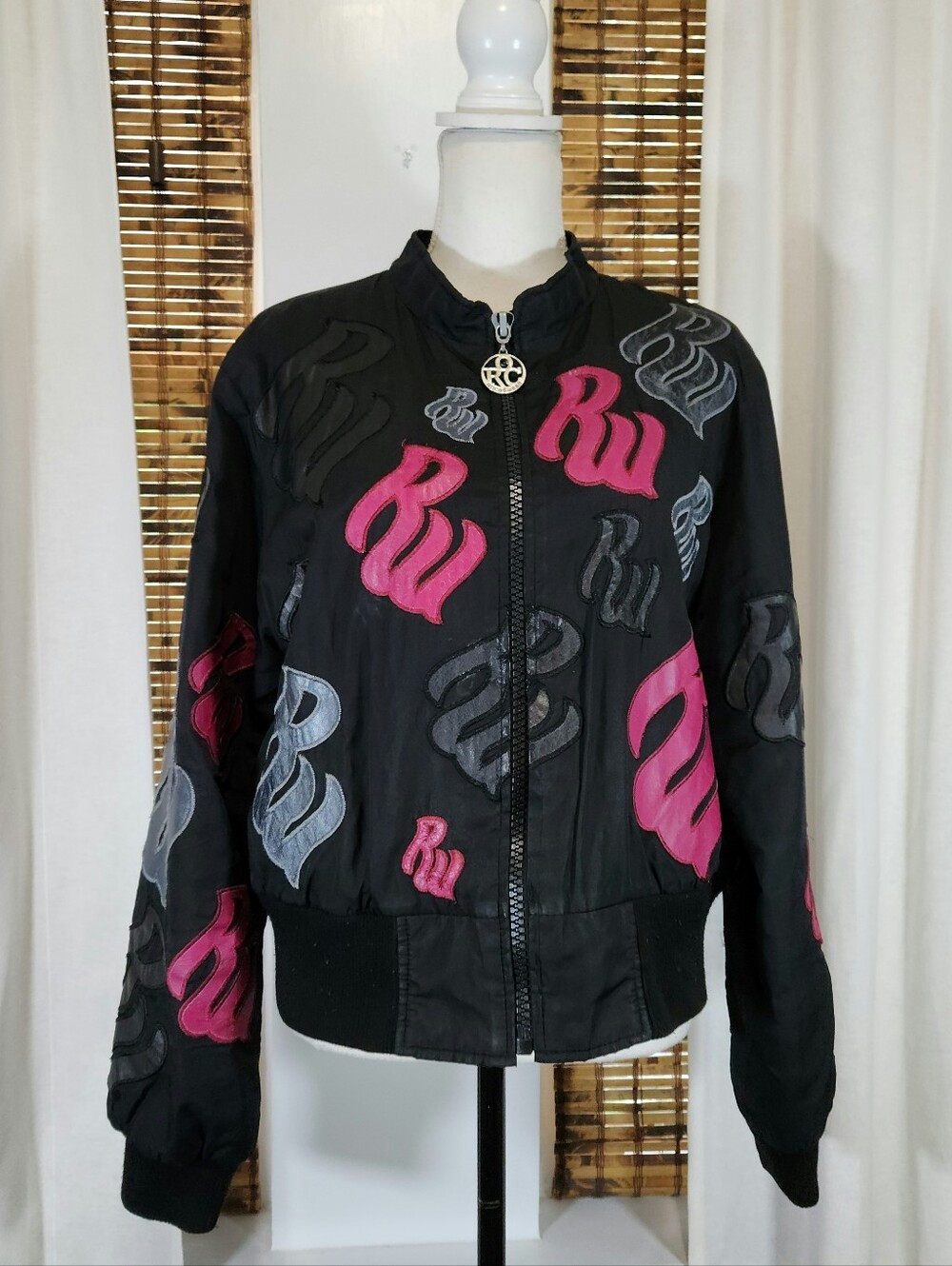 Vintage Y2K Rocawear Monogram Patch Bomber Jacket - XL